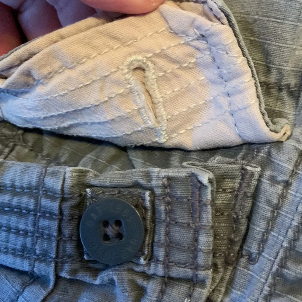Gap kids 7 slim cargo shorts woven ripstop canvas denim gray adjustable waist